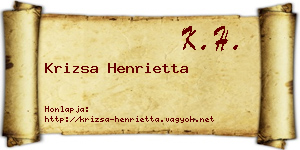 Krizsa Henrietta névjegykártya