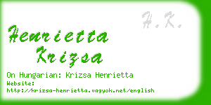 henrietta krizsa business card